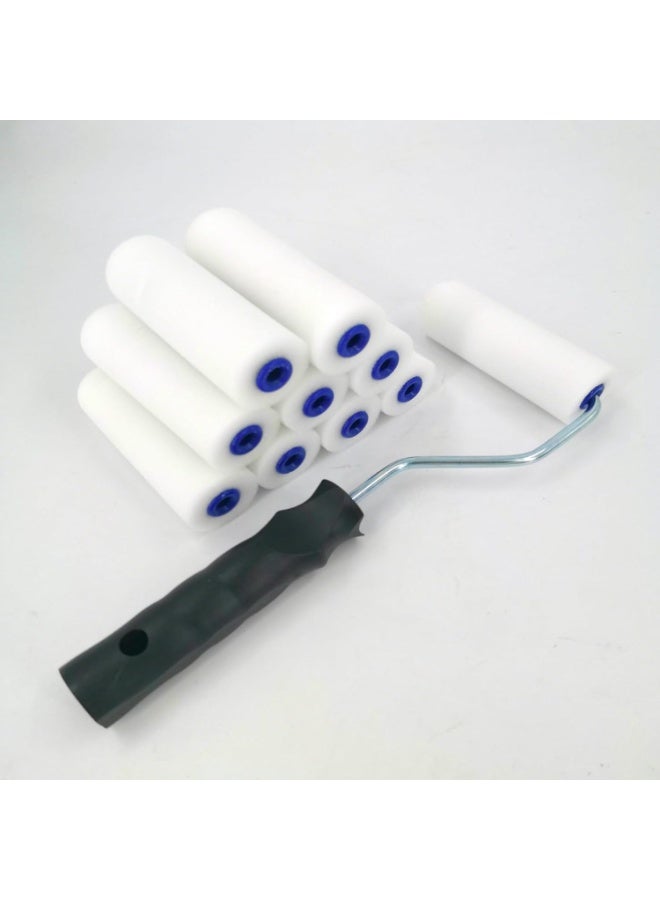 Foam Paint Roller, 4 Inch-10 Pack Paint Roller Kit, Complete Mini Paint Roller Kit with Small Foam Paint Roller Covers, Frame, Tray, and Liner for Professional Painting Results - Image 3